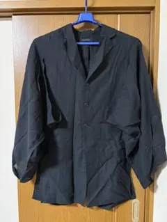 美品 Y’s 秀逸ビッグシルエットリネン混シャツジャケット 濃紺 ヨウジヤマモト 美品 Y's 秀逸ビッグシルエットリネン混シャツジャケット 濃紺 ヨウジ