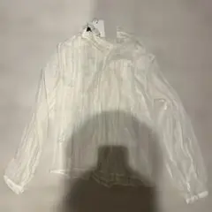 ZARA フリルネック 長袖ブラウス ホワイト XSのサムネイル