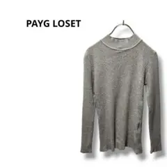 【PAYG LOSET】長袖　ハイネック　リブ　無地　カジュアル　グレー