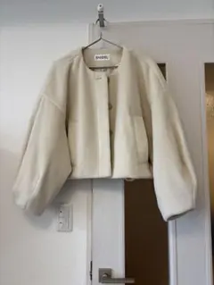 SNIDEL ノーカラージャケット アイボリー