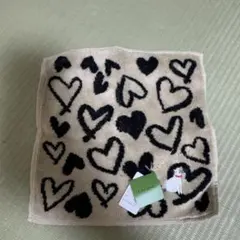 ケイトスペード　ハート柄 猫刺繍 タオルハンカチ