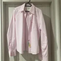 アバクロ 長袖シャツ　ピンクギンガムチェック