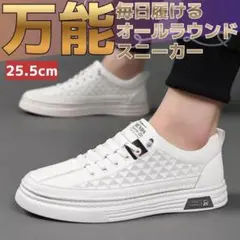 25.5cm40メンズスニーカーシューズランニング靴カジュアル男軽量ホワイト白