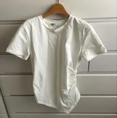 ZARA ホワイト Vネック 半袖Tシャツ