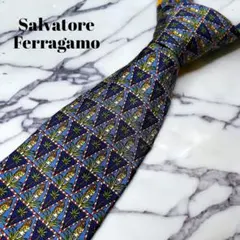 Salvatore Ferragamo ネクタイ シルク 総柄 ヒョウ チーター