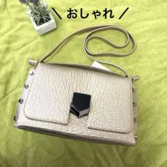 希少 美品☆ジミーチュウ レオパード ハラコ バッグ スタッズ チェーン 