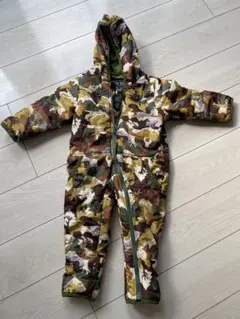 子ども用フード付きスキーウェア 90cm 動物柄迷彩