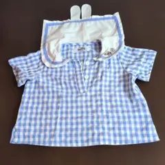 miffy 半袖　シャツ 青　白　チェック