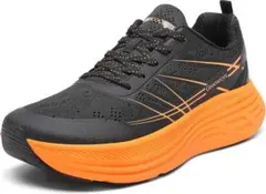A147【新品】Geococcyxメンズ厚底スニーカー黒×オレンジ 26.5cmのサムネイル