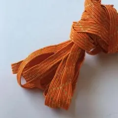 O10L/3066-5☆6m お買い合わせ/高級組紐/細平紐/オレンジ×ゴールド