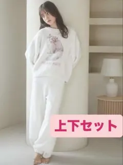 ジェラートピケ ベビモコCATジャガードプルオーバー　上下セット