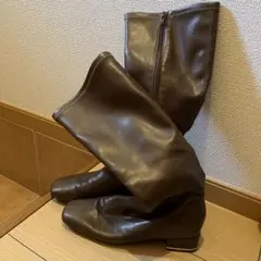 RANDA ブーツ　ロングブーツ　ブラウン　ゴールド Lサイズ