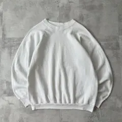 90s USA製　Healthknit　スウェット　無地　ホワイト　白　ラグラン