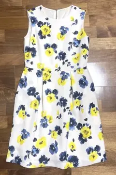 VIS フラワープリント ノースリーブ ワンピース Mサイズ