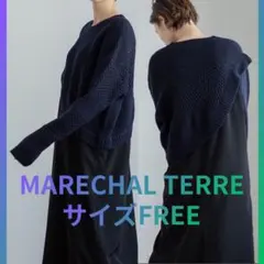 MARECHAL TERRE ニット　ドッキング　ワンピース　異素材ミックス