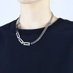 シルバー ユニセックス ステンレス ネックレス チェーン #C689-C