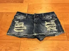 デニムキュロットパンツ ミニスカ風