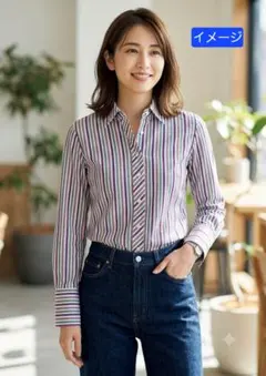 新品未使用タグ付き【GAP】 ストライプ 長袖シャツ マルチカラー Sサイズのサムネイル