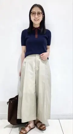 UNIQLO C コットンキュロット 丈短め ベージュ XL