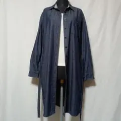 美品 M UNIQLO デニムシャツ ワンピース 羽織り ロング