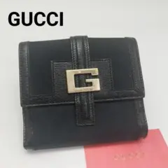 極美品✨グッチ　折り財布　GG柄　ブラック　黒