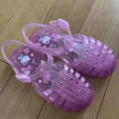 ハローキティ ラメ入りピンクサンダル20センチ
