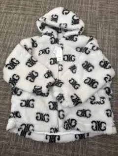 GYDA ジェイダ フード付きフリースジャケット ホワイト/ブラック 新品