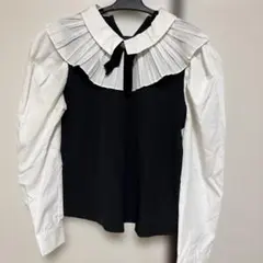 ZARA トップス 冬 長袖シャツ ブラック ホワイト ビジュー付き