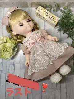 No.BB2502 メルちゃん用子供お揃い可愛いレース付きワンピースセット