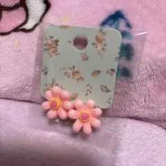 花の形 ヘアゴム ピンク