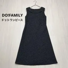● DO family 襟付き　ドットワンピース　ノースリーブ　黒　M