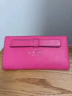 kate spade ピンク リボン付き長財布