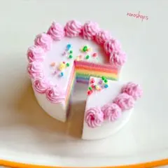ミニチュアスイーツ　レインボーケーキ　ミニチュアフード　ハンドメイド