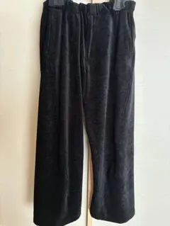 wym WASHED VELVET CURVE CUT WIDE PANTS