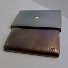 【新品・箱付き】Lee ラウンドファスナー長財布 ブラウン 高級イタリアンレザー