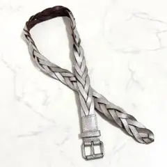 y2k old gap silver coated leather beltのサムネイル