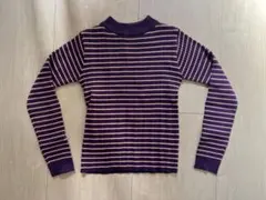 earth music&ecology レトロボーダーニットプルオーバー　M