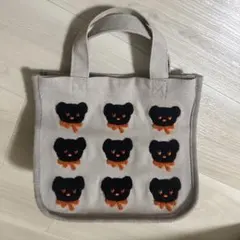 ディックブルーナテーブル　サガラ刺繍　トートバッグ　ブラック・ベアのサムネイル