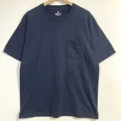 Hanes BEEFY-T XL ポケットTシャツ ヘインズ ネイビーのサムネイル