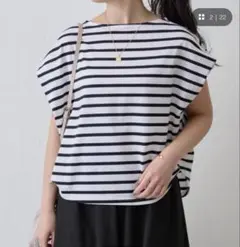 新品タグ付き BEARDSLEY ボーダーマルTeeのサムネイル