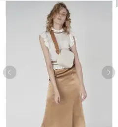 SNIDEL チュールドッキングハイネックニットプルオーバー ホワイト