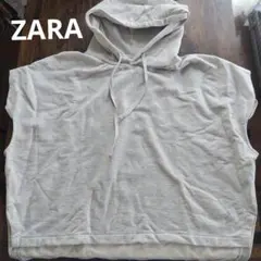 ZARA グレー フード付きトップス　Ｌのサムネイル