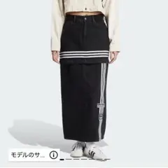 アディブレイク デニム 2-IN-1 スカート 黒 ブラック 26