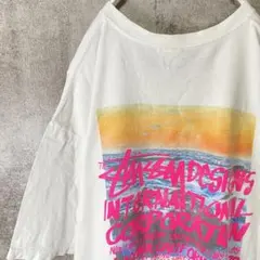 Stussy Tシャツ 白色 XL グラフィック 雰囲気◎ ゆるだぼ