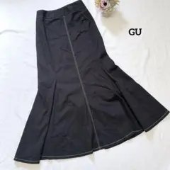 GU マーメイドスカート ロング丈 L ブラック ステッチ