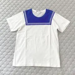 コムコム　コムデギャルソン　Tシャツ　半袖カットソー　セーラー襟風　白のサムネイル