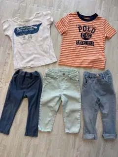 ラルフローレン、デニムダンガリーTシャツ&デニムレギンス 90cm 5点セット