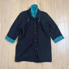 バイカラー コート ジャケット 大きめサイズ ゆったりめ 春