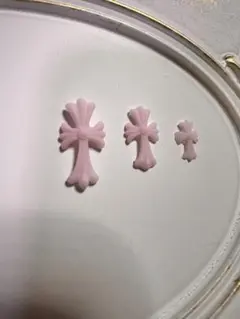 ピンク クロス形状 ネイルパーツ 3個セット