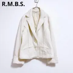 テーラードジャケット　ジャケット　美品　ツイード調　ラメ アイボリー　毛　L